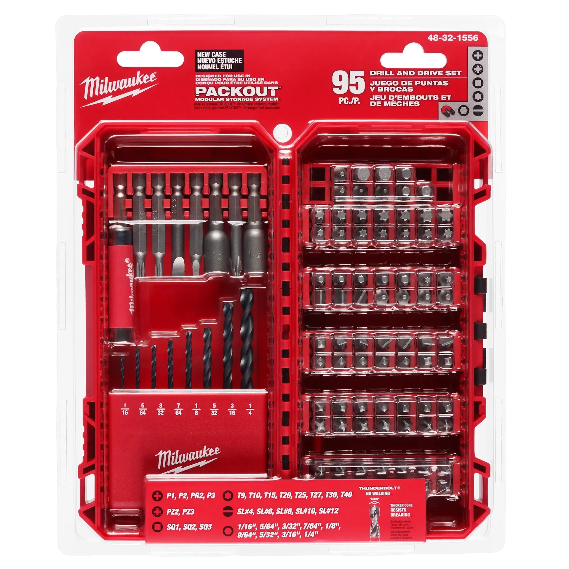 Drill Bits - Milwaukee Drill & Drive Set - 95PC, 48-32-5156