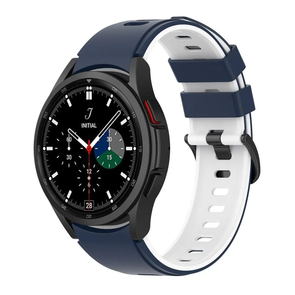 Dual color silicone watch strap for Samsung Galaxy Watch - Midnight Blue / White