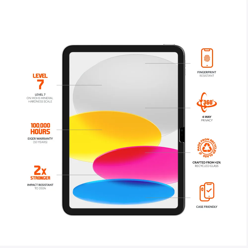 Eiger Mountain Black Privacy 360 Tablet Screen Protector for iPad 10.9 (10th Gen)