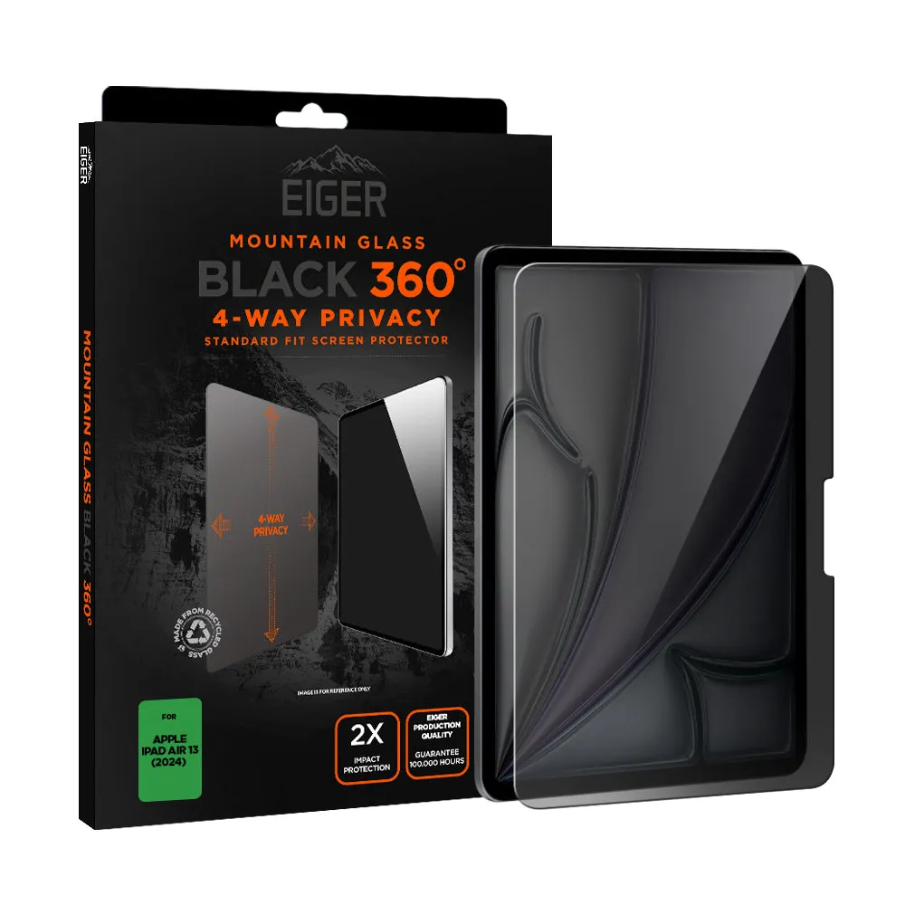 Eiger Mountain Black Privacy 360 Tablet Screen Protector for iPad Air 13 (2024)