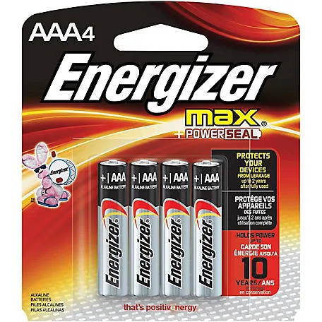 Energizer MAX Alkaline Batteries - AAA - 4/Pack