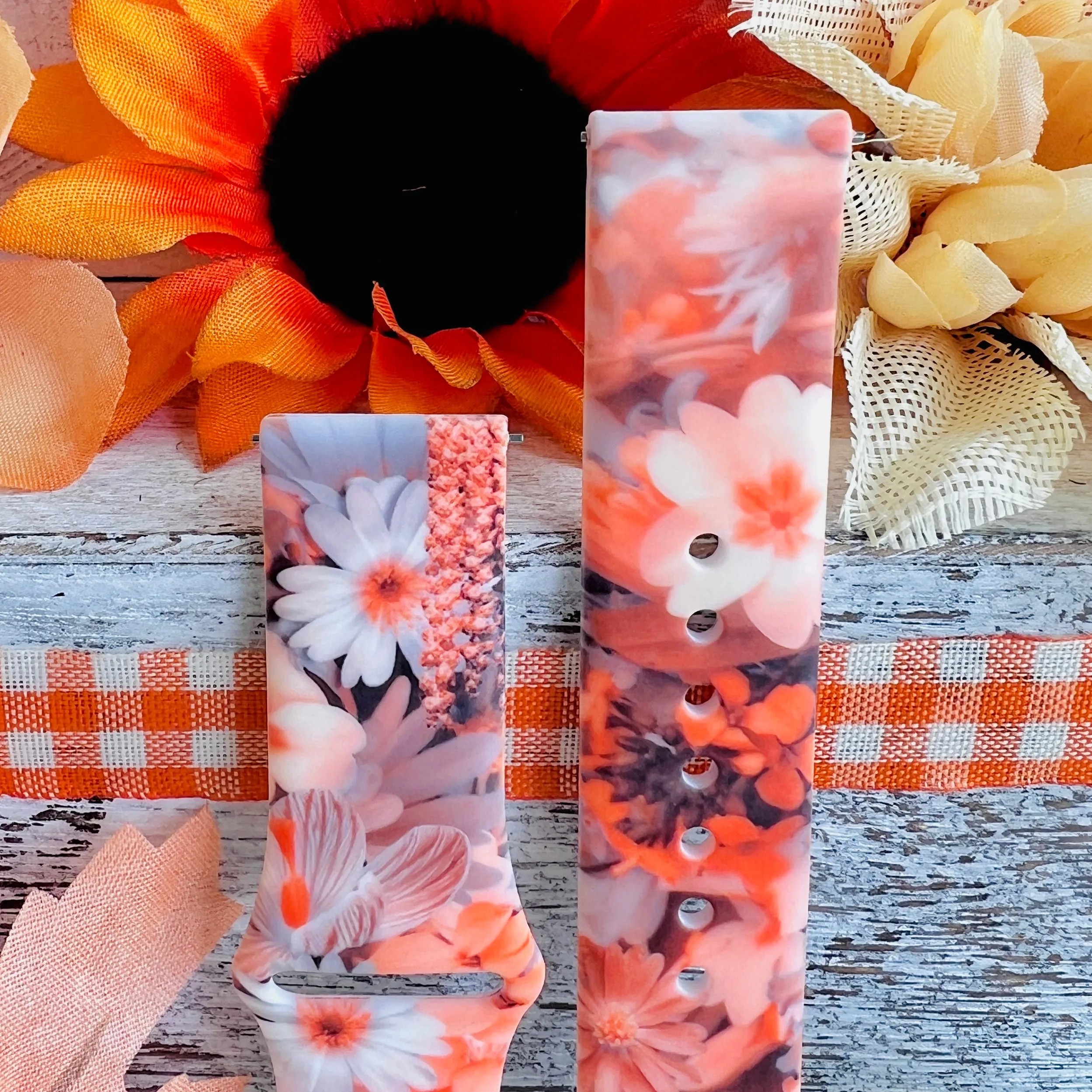 Fall Blooms Print Silicone Band For Samsung Watch