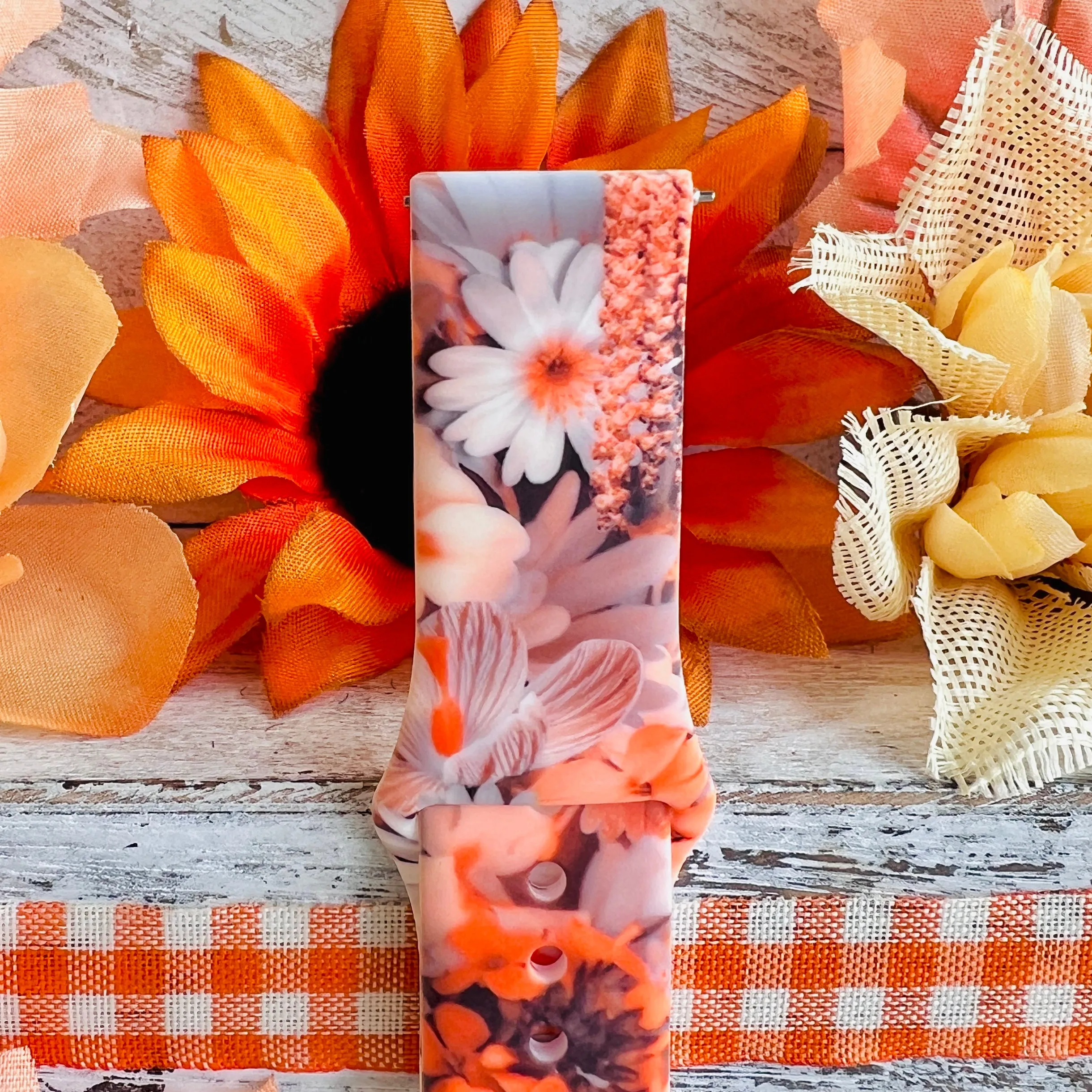 Fall Blooms Print Silicone Band For Samsung Watch