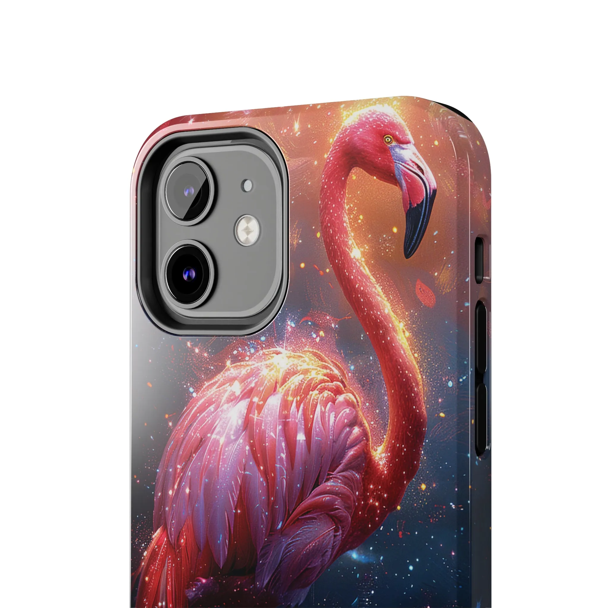 Fantasy Flamingo iPhone Case, Colorful Bird Art Protective Phone Cover, Unique Animal Design, Durable Phone Accessory Gift, Chic Artsy Protective Cover, Protective Case for iPhone Models, Tough iPhone Case