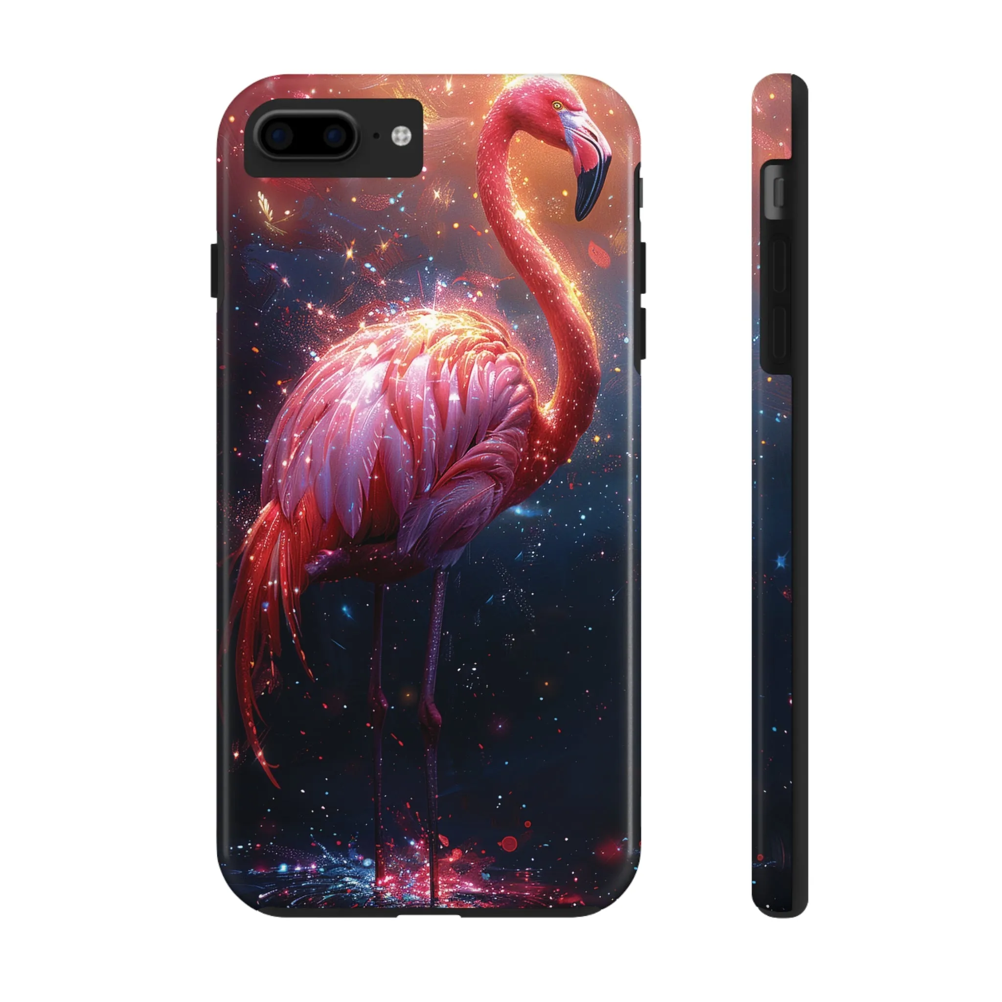 Fantasy Flamingo iPhone Case, Colorful Bird Art Protective Phone Cover, Unique Animal Design, Durable Phone Accessory Gift, Chic Artsy Protective Cover, Protective Case for iPhone Models, Tough iPhone Case