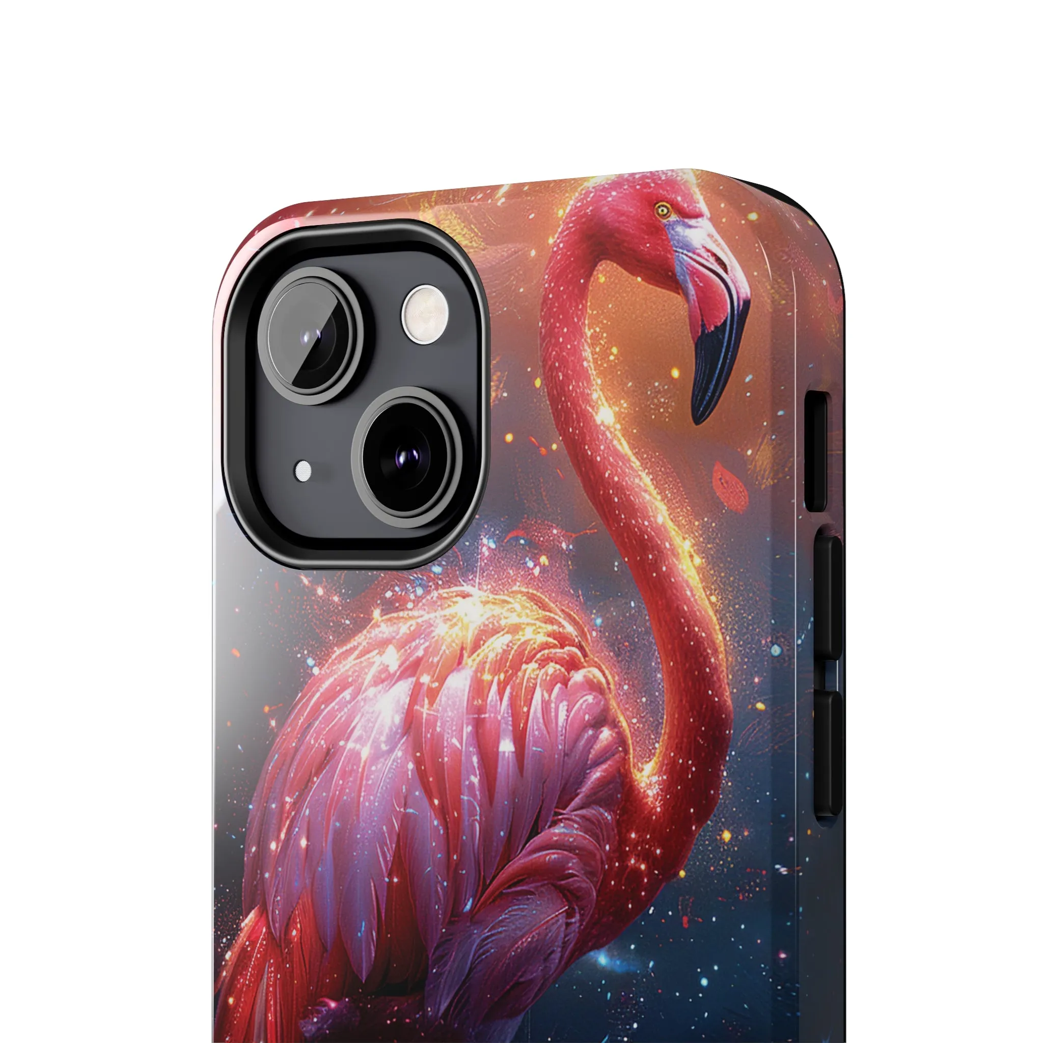 Fantasy Flamingo iPhone Case, Colorful Bird Art Protective Phone Cover, Unique Animal Design, Durable Phone Accessory Gift, Chic Artsy Protective Cover, Protective Case for iPhone Models, Tough iPhone Case