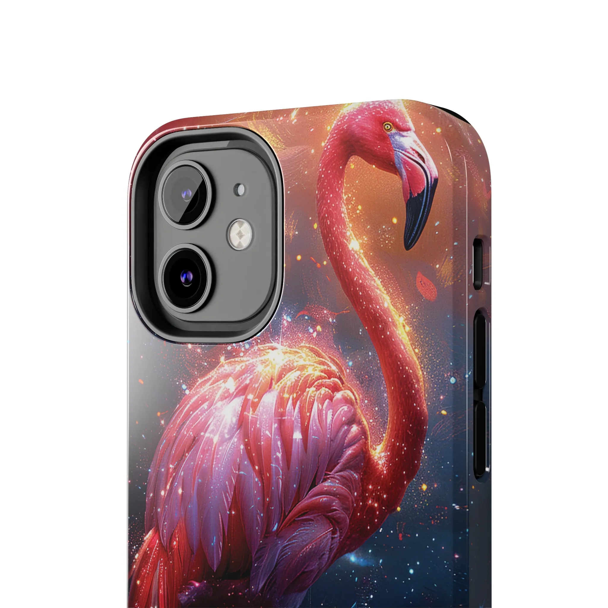 Fantasy Flamingo iPhone Case, Colorful Bird Art Protective Phone Cover, Unique Animal Design, Durable Phone Accessory Gift, Chic Artsy Protective Cover, Protective Case for iPhone Models, Tough iPhone Case