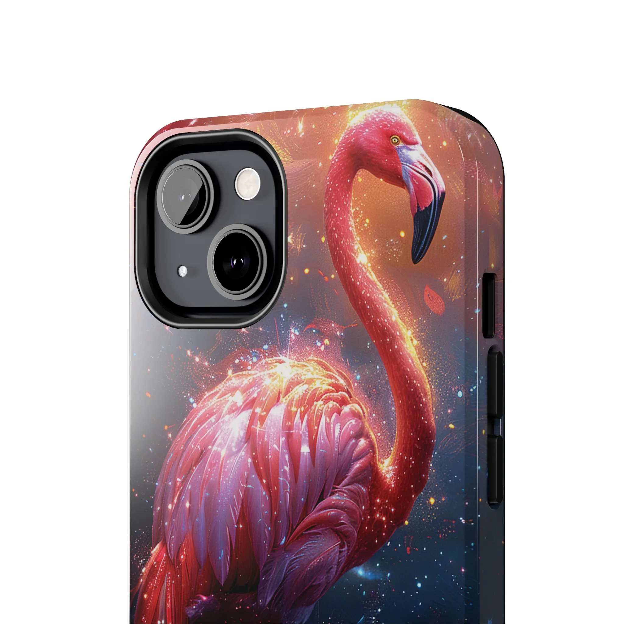 Fantasy Flamingo iPhone Case, Colorful Bird Art Protective Phone Cover, Unique Animal Design, Durable Phone Accessory Gift, Chic Artsy Protective Cover, Protective Case for iPhone Models, Tough iPhone Case