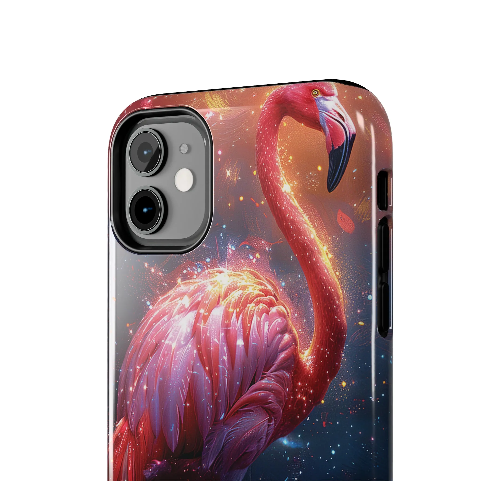 Fantasy Flamingo iPhone Case, Colorful Bird Art Protective Phone Cover, Unique Animal Design, Durable Phone Accessory Gift, Chic Artsy Protective Cover, Protective Case for iPhone Models, Tough iPhone Case