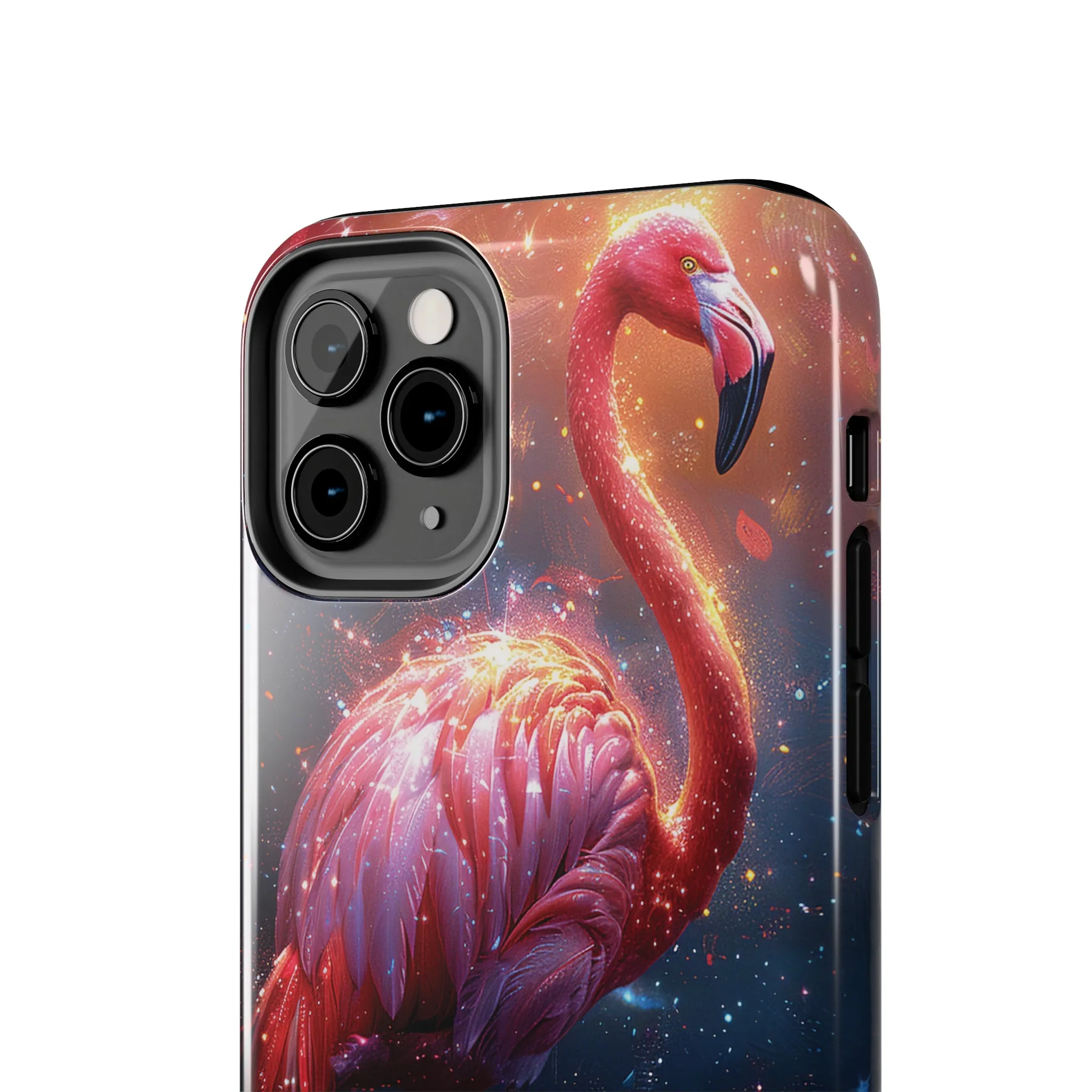 Fantasy Flamingo iPhone Case, Colorful Bird Art Protective Phone Cover, Unique Animal Design, Durable Phone Accessory Gift, Chic Artsy Protective Cover, Protective Case for iPhone Models, Tough iPhone Case