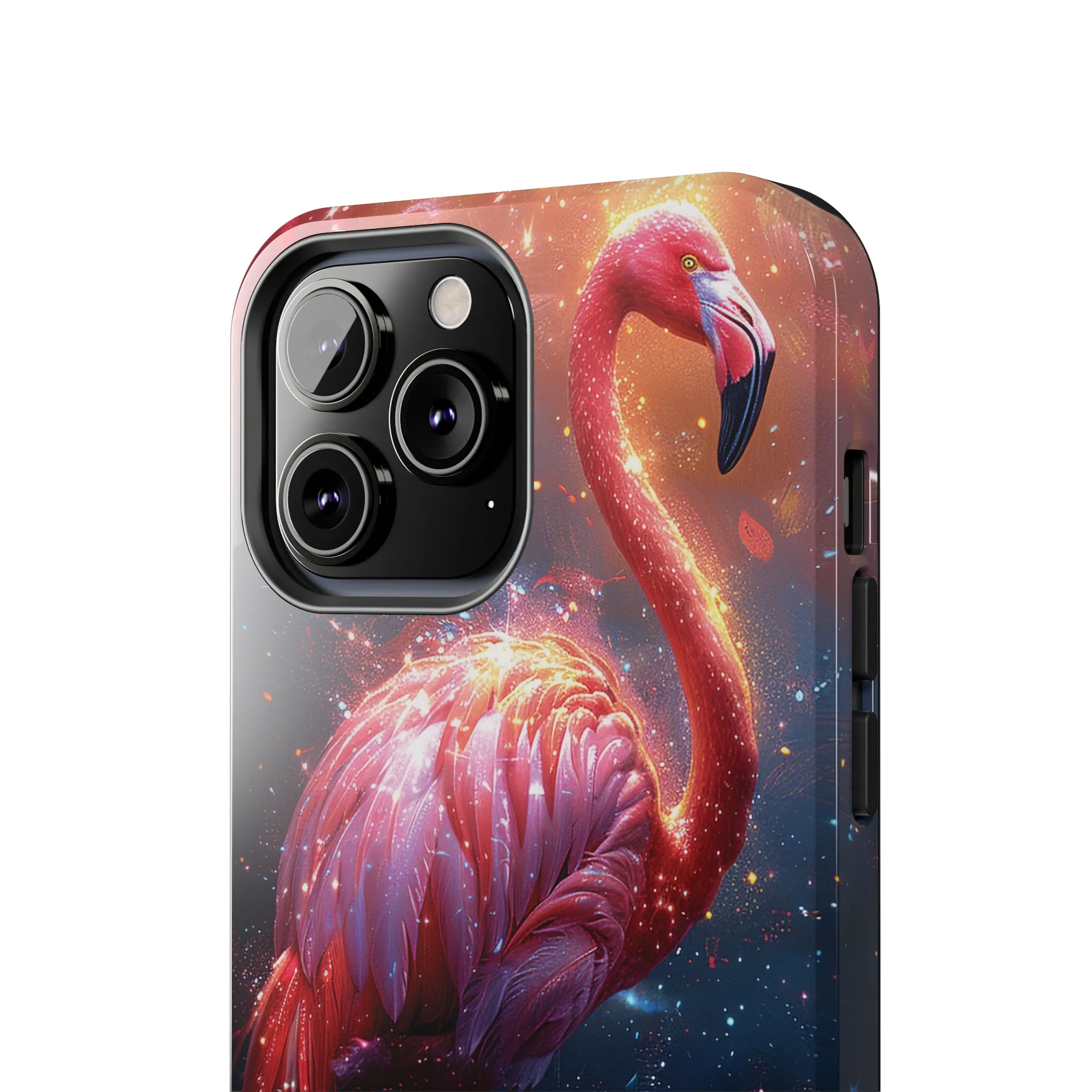 Fantasy Flamingo iPhone Case, Colorful Bird Art Protective Phone Cover, Unique Animal Design, Durable Phone Accessory Gift, Chic Artsy Protective Cover, Protective Case for iPhone Models, Tough iPhone Case