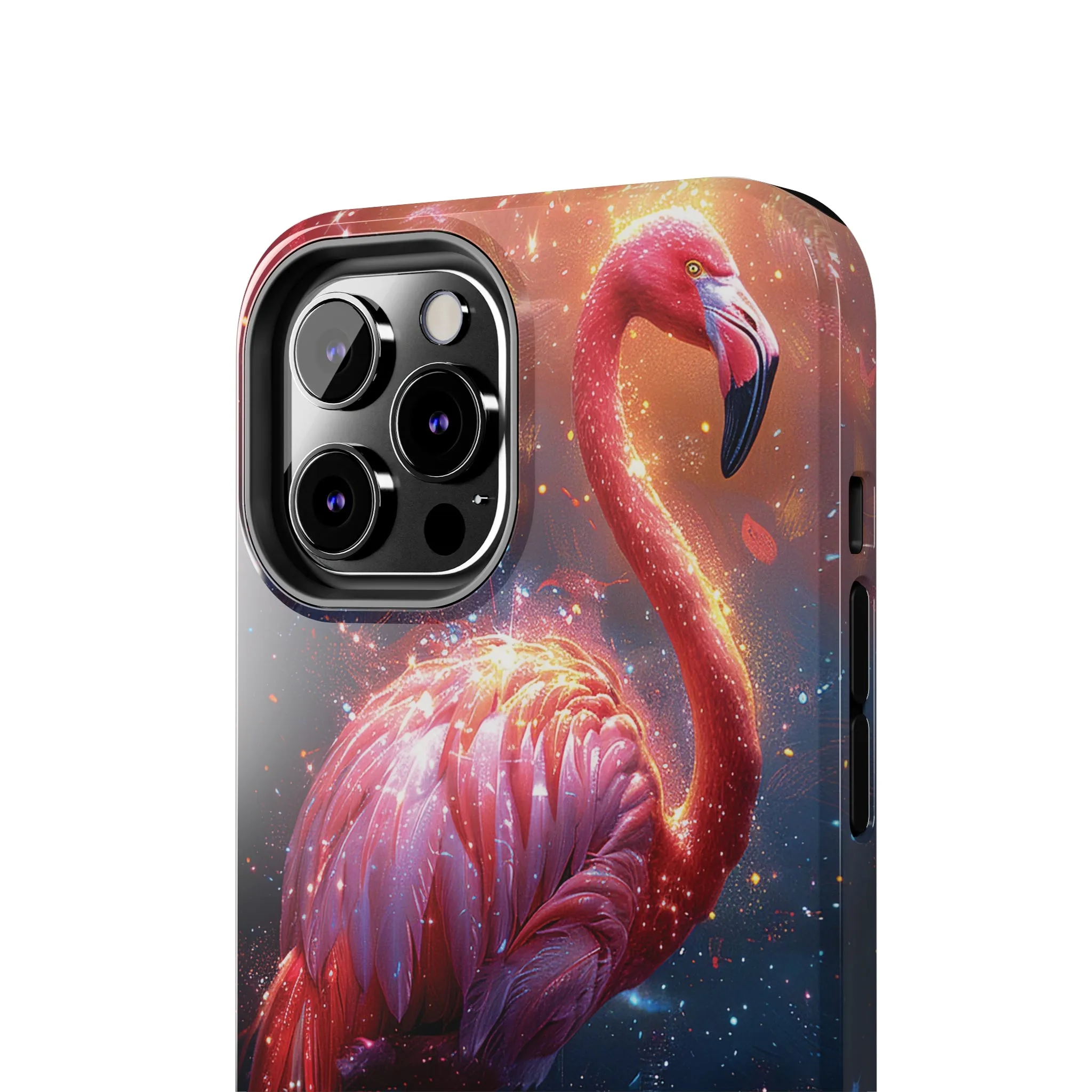 Fantasy Flamingo iPhone Case, Colorful Bird Art Protective Phone Cover, Unique Animal Design, Durable Phone Accessory Gift, Chic Artsy Protective Cover, Protective Case for iPhone Models, Tough iPhone Case