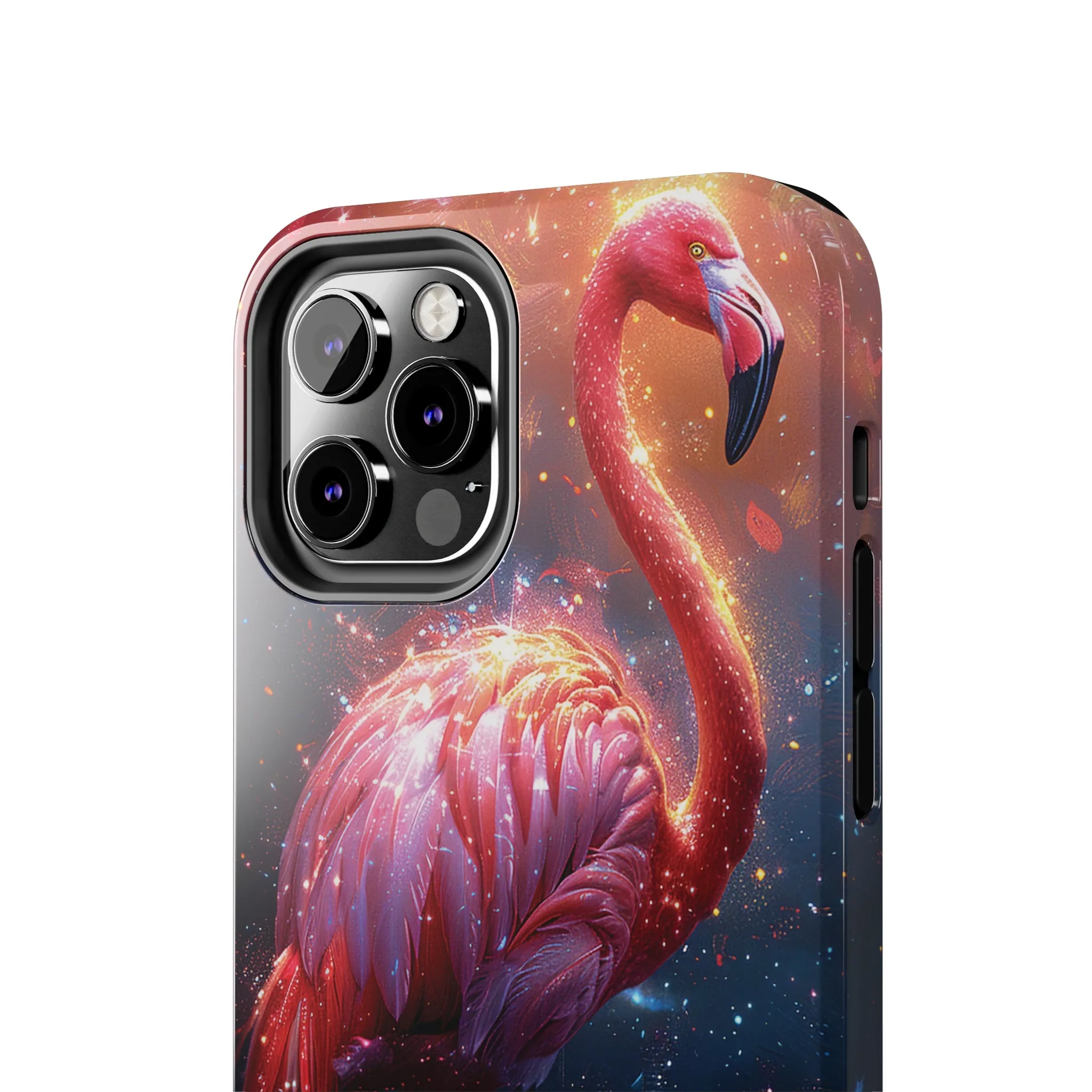 Fantasy Flamingo iPhone Case, Colorful Bird Art Protective Phone Cover, Unique Animal Design, Durable Phone Accessory Gift, Chic Artsy Protective Cover, Protective Case for iPhone Models, Tough iPhone Case