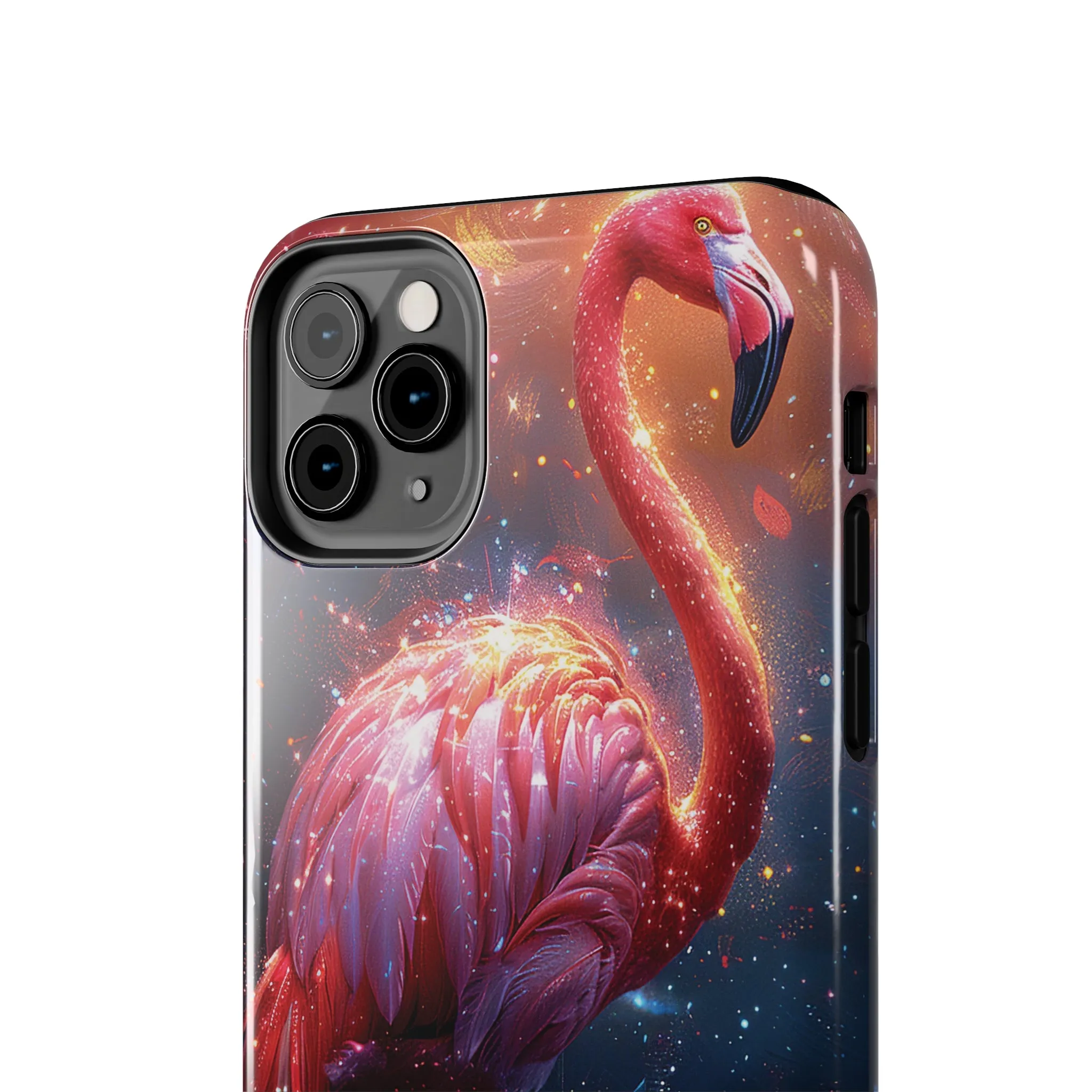 Fantasy Flamingo iPhone Case, Colorful Bird Art Protective Phone Cover, Unique Animal Design, Durable Phone Accessory Gift, Chic Artsy Protective Cover, Protective Case for iPhone Models, Tough iPhone Case