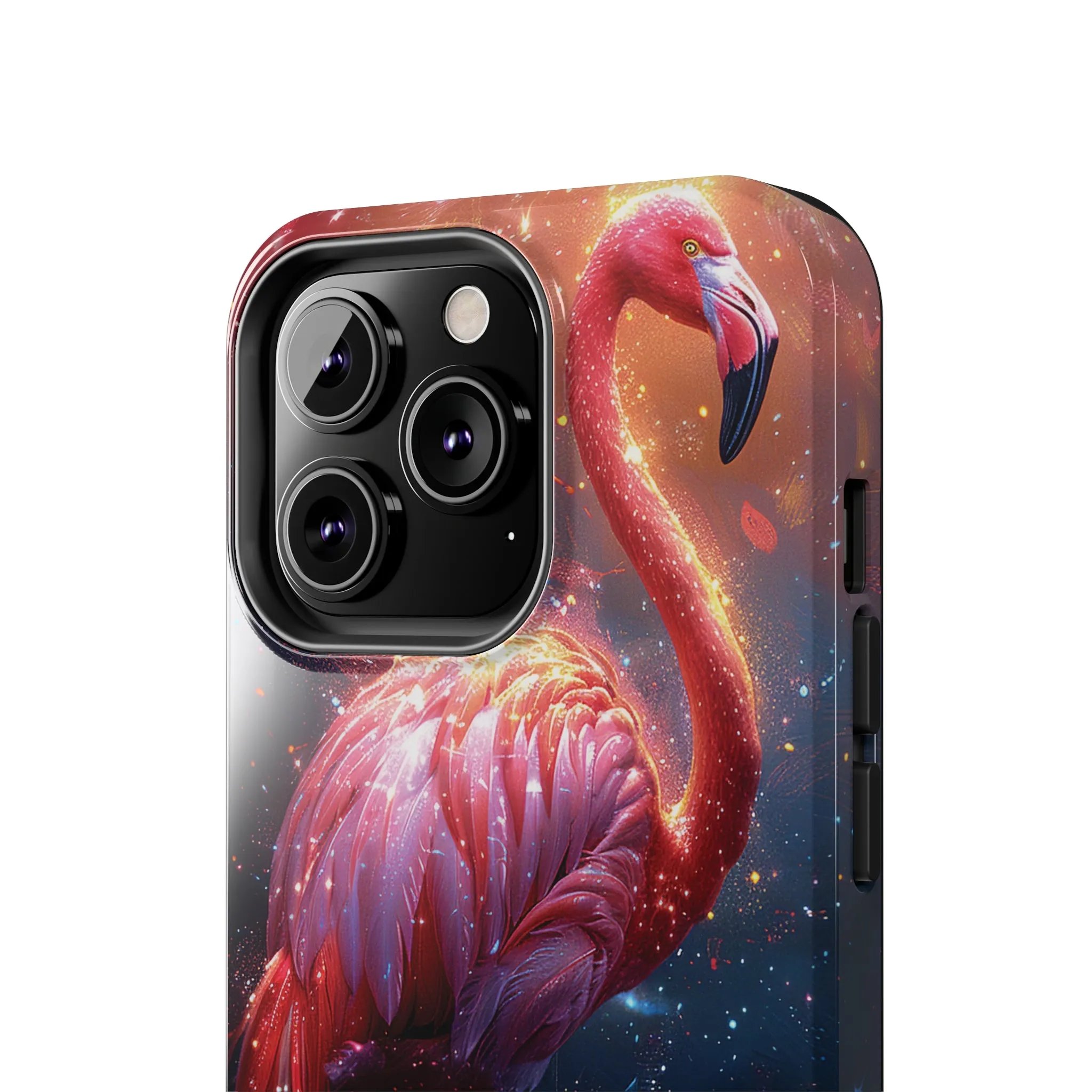 Fantasy Flamingo iPhone Case, Colorful Bird Art Protective Phone Cover, Unique Animal Design, Durable Phone Accessory Gift, Chic Artsy Protective Cover, Protective Case for iPhone Models, Tough iPhone Case