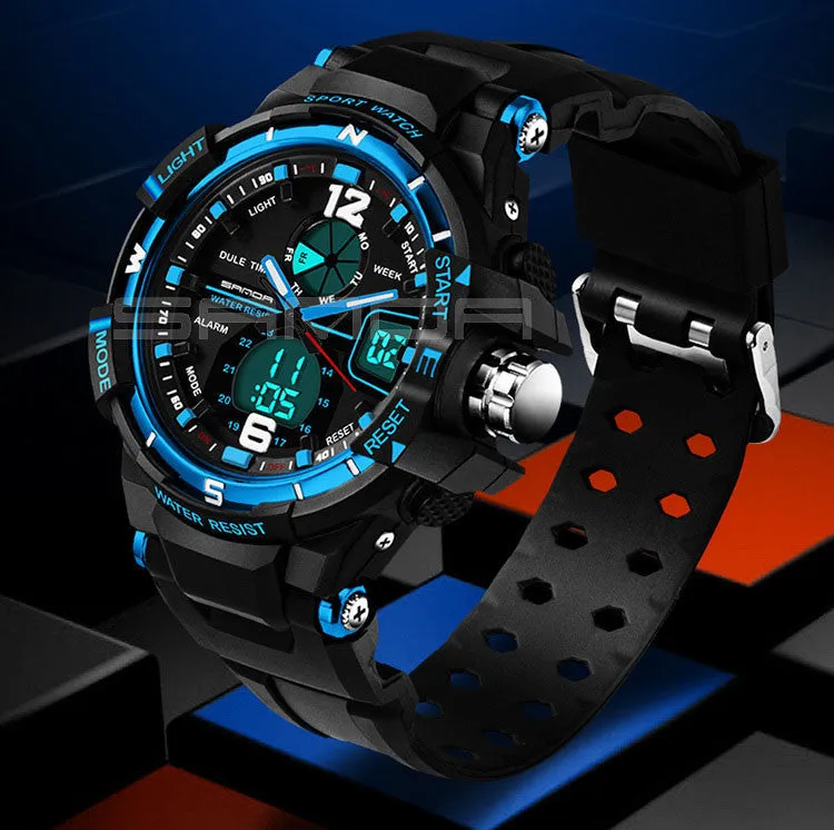 Fashion Watch Men Waterproof LED Sports Military Watch Shock Resistant Men's Analog Quartz Digital Watch