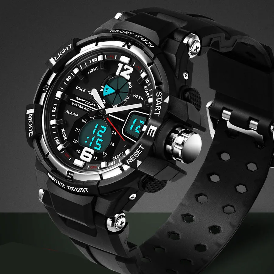 Fashion Watch Men Waterproof LED Sports Military Watch Shock Resistant Men's Analog Quartz Digital Watch