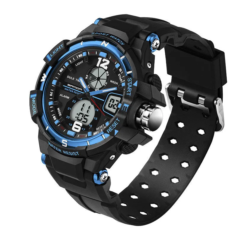 Fashion Watch Men Waterproof LED Sports Military Watch Shock Resistant Men's Analog Quartz Digital Watch