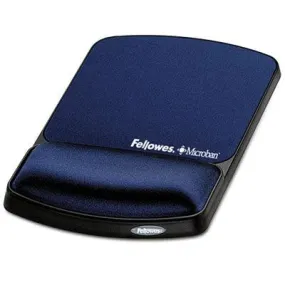 Fellowes Mouse Pad And Wrist Rest Microban Polystyrene Gel Lycra Sapphire