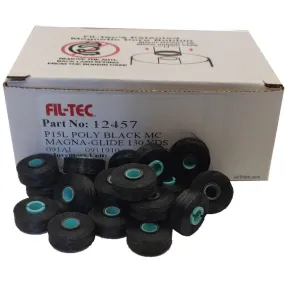 Fil-Tec Magna-Glide Machine Embroidery Bobbins Size L - BLACK (100 Bobbins)