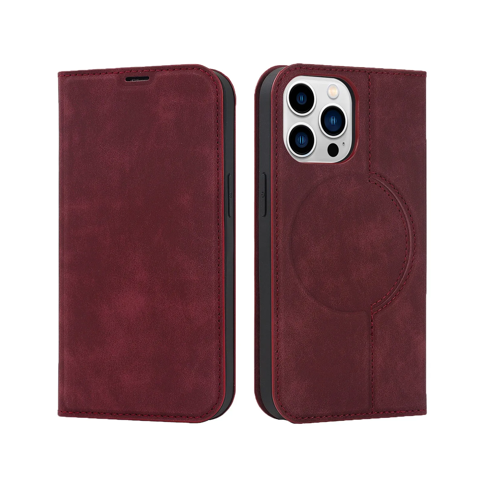 FLIP LEATHER MAGSAFE PHONE CASE FOR IPHONE