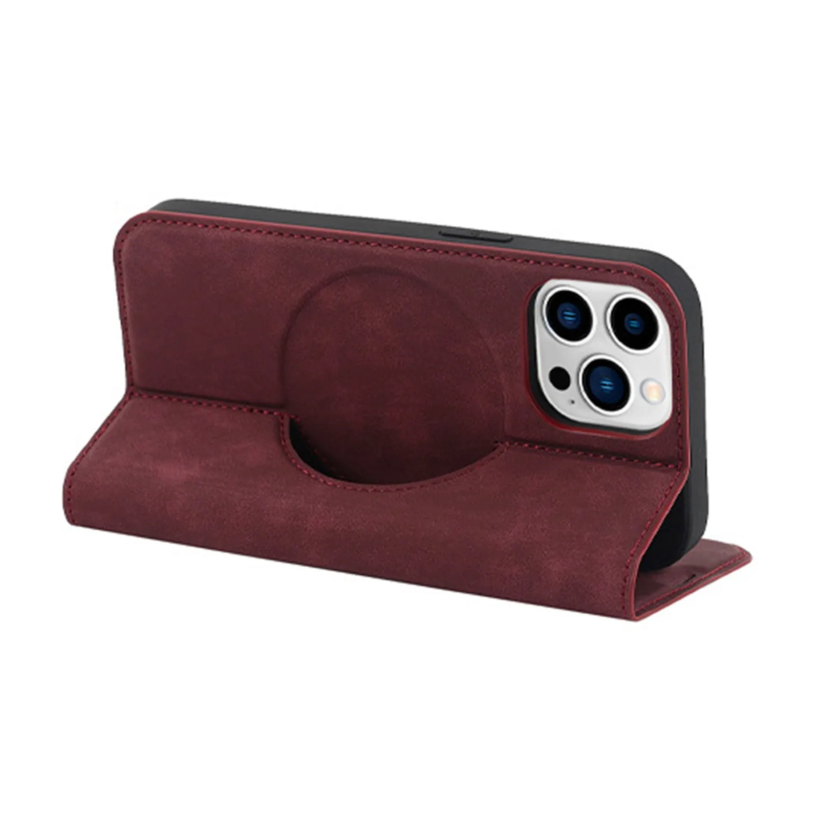 FLIP LEATHER MAGSAFE PHONE CASE FOR IPHONE