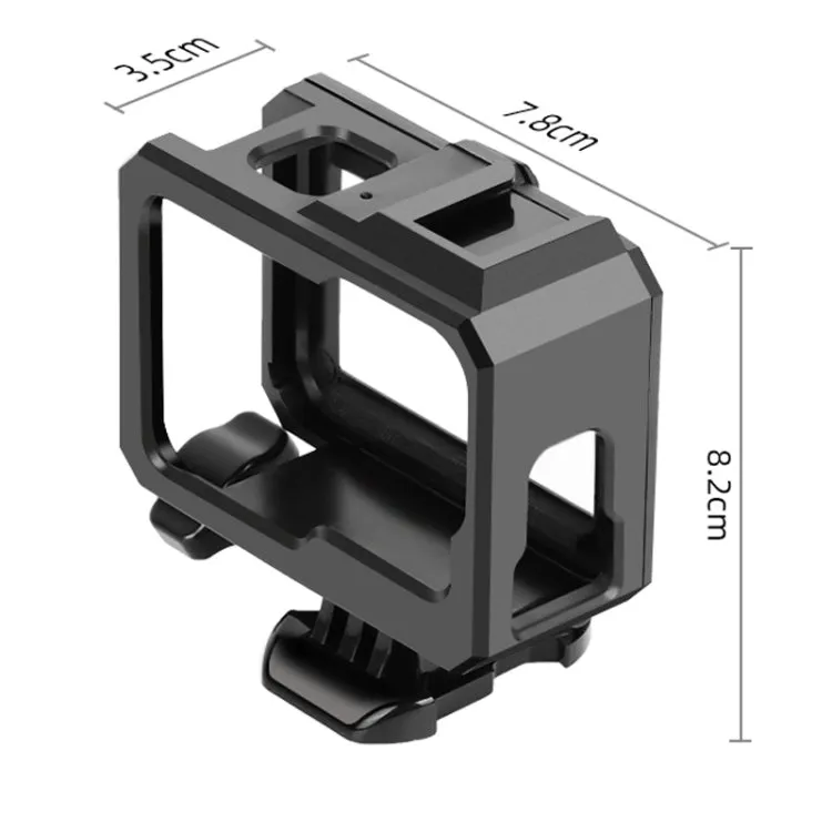 For GoPro HERO10 Black / HERO9 Black ABS Plastic Border Frame Mount Protective Case with Buckle Basic Mount & Screw (Black)