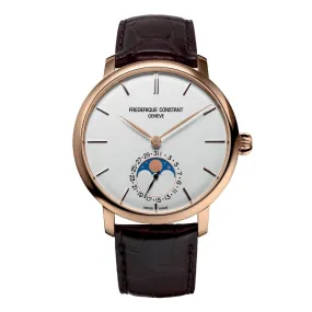 Frederique Constant Watch Men's Slimline Moonphase Rose Gold PVD FC-705V4S4