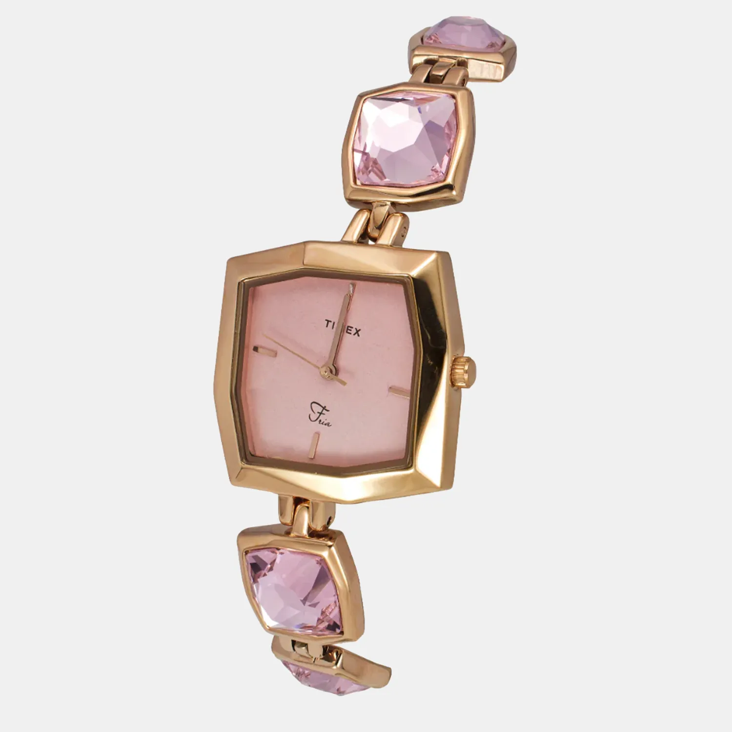 Fria Women Quartz Pink Dial Analog Brass Watch TWEL16103