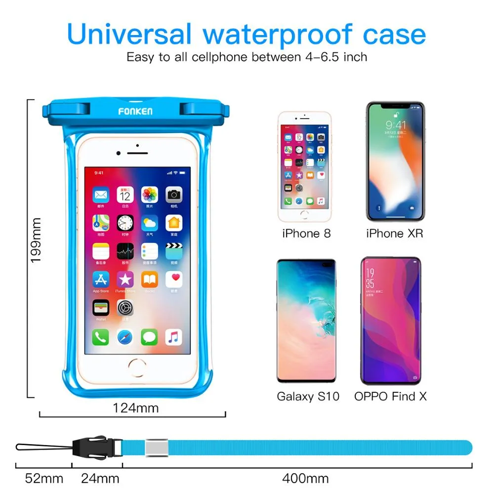 Full Transparent Waterproof Case for Iphone, Xiaomi , Samsung