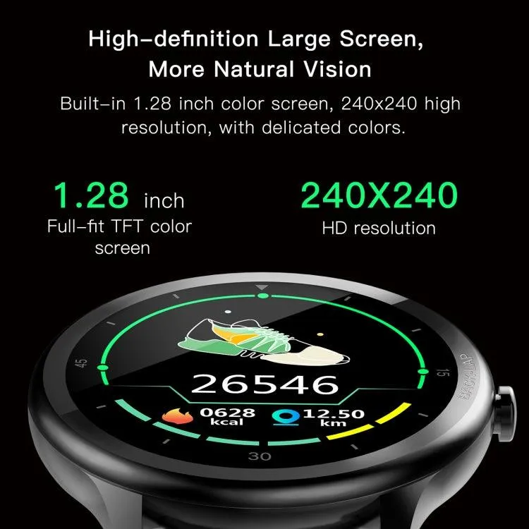 G28 IP68 Waterproof Smart Watch with 1.28 inch TFT Color Display - Sleep, Heart Rate, and Blood Pressure Monitoring