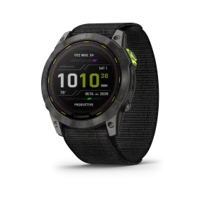 Garmin Enduro 2 GPS Smartwatch, Carbon Gray DLC Titanium with Black Nylon Band, Solar Charging (010-02754-00)