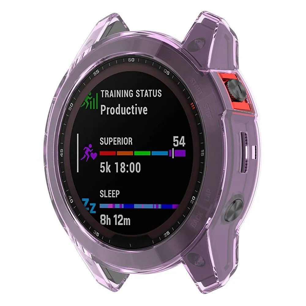 Garmin Fenix 7X / 7X Solar transparent cover - Transparent Purple