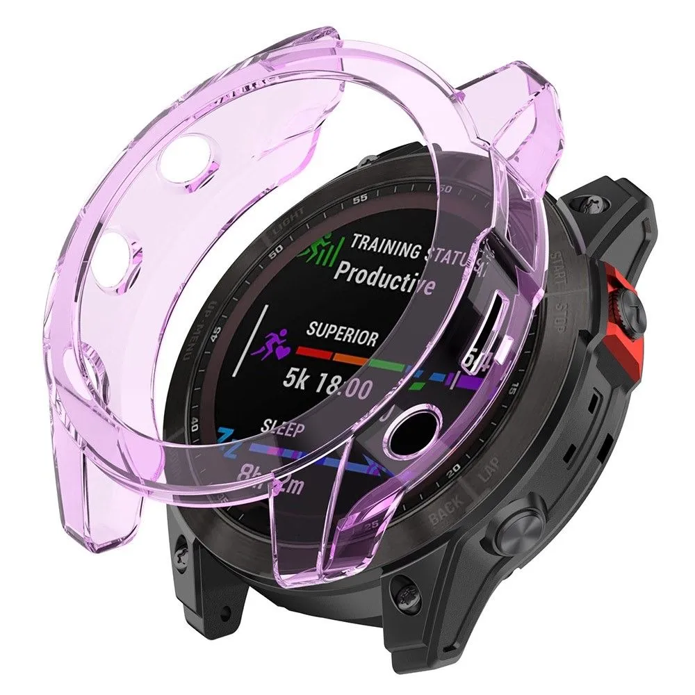 Garmin Fenix 7X / 7X Solar transparent cover - Transparent Purple