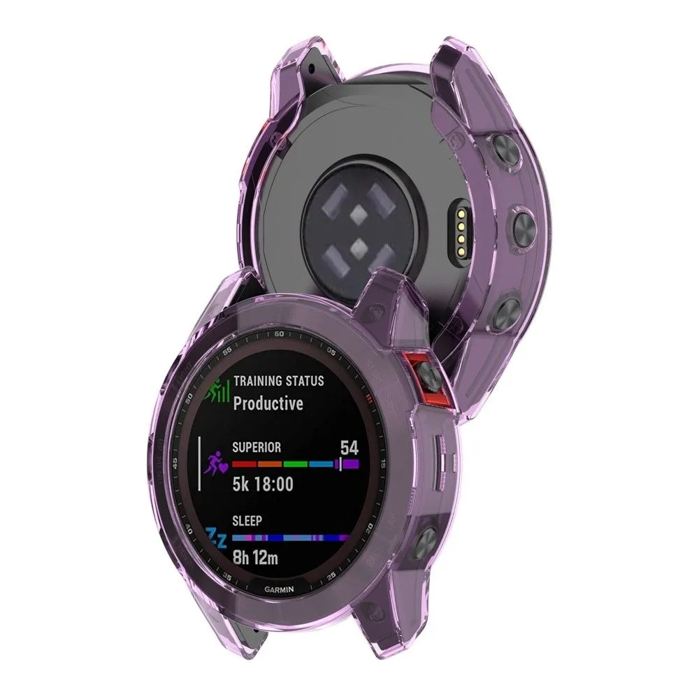 Garmin Fenix 7X / 7X Solar transparent cover - Transparent Purple