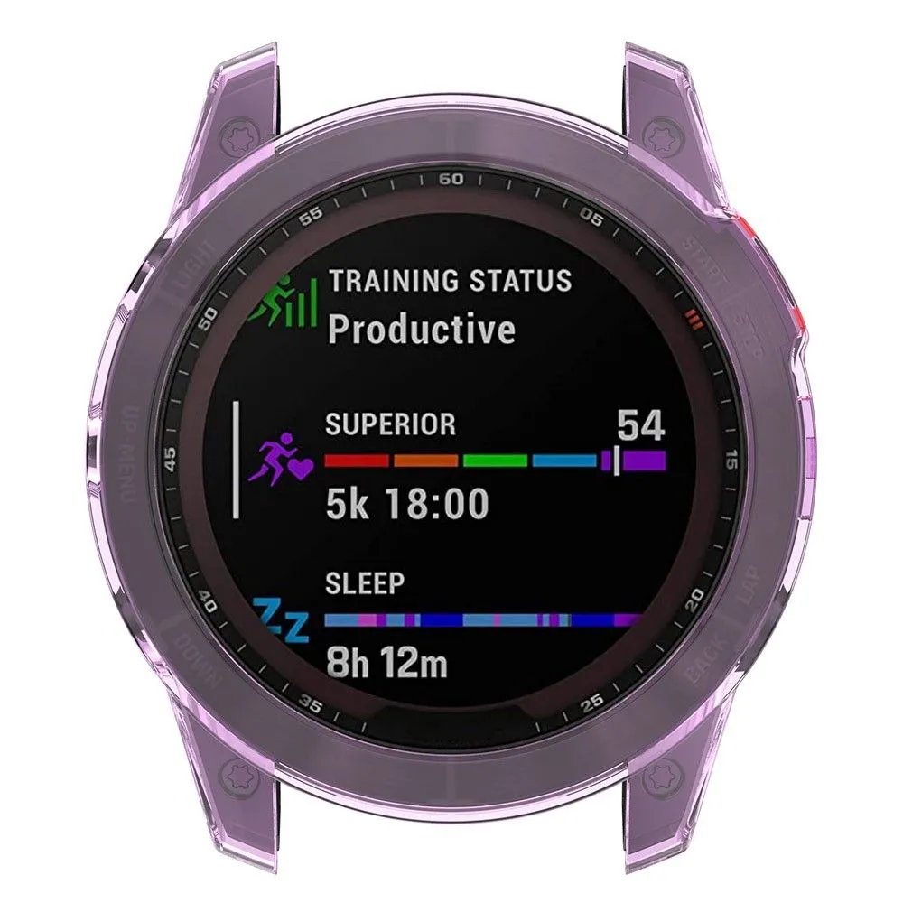 Garmin Fenix 7X / 7X Solar transparent cover - Transparent Purple