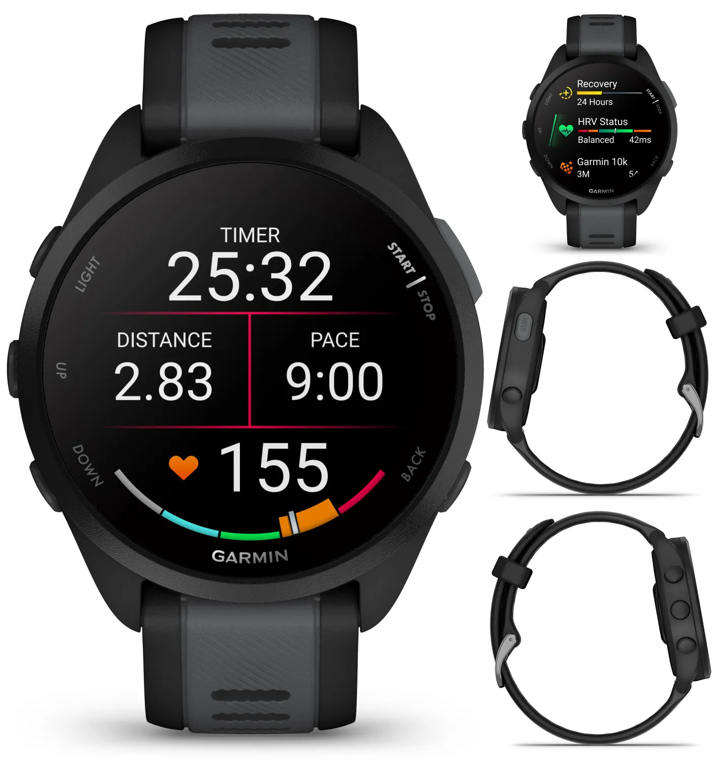 Garmin Forerunner 165 GPS Running Smartwatch | 19 hours in GPS mode |  AMOLED Display with Wearable4U Bundle