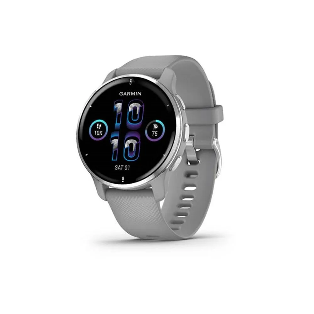 Garmin Venu 2 Plus Bluetooth Smart Watch - Powder Grey & Silver | 49-GAR-010-02496-10