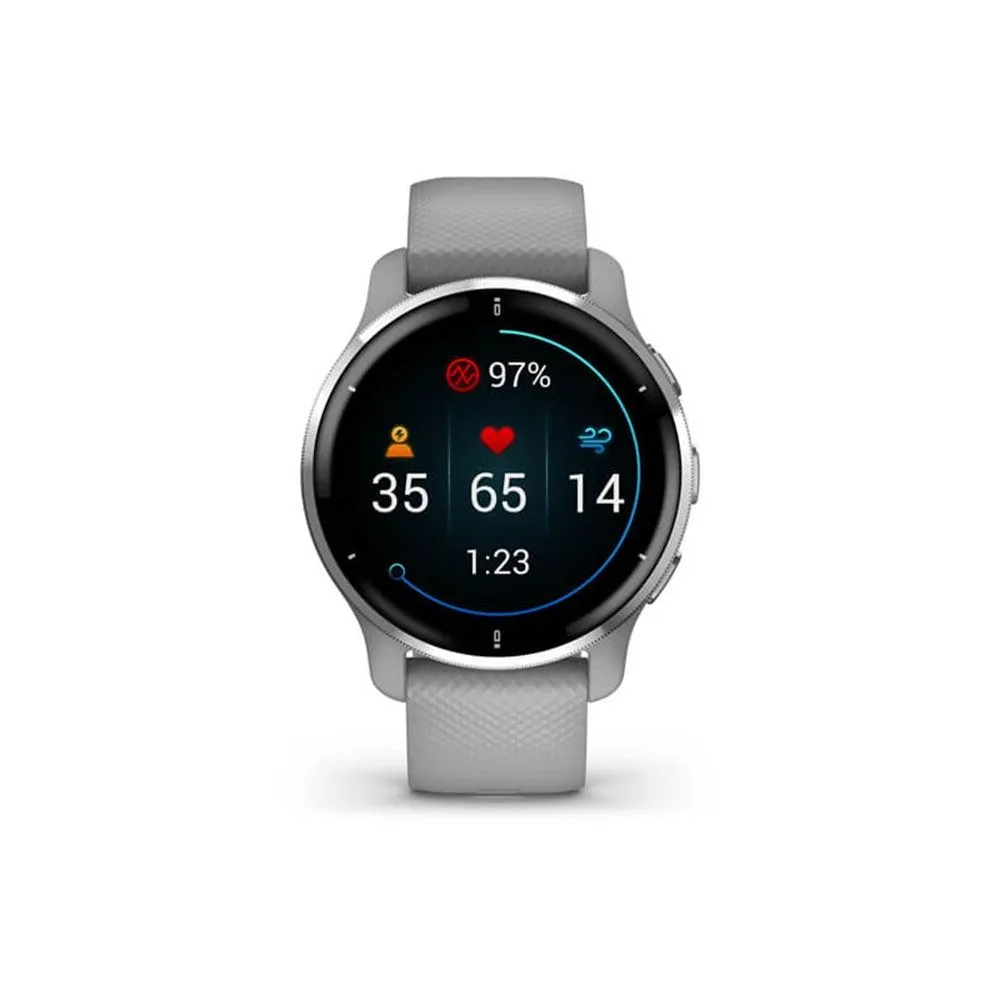 Garmin Venu 2 Plus Bluetooth Smart Watch - Powder Grey & Silver | 49-GAR-010-02496-10