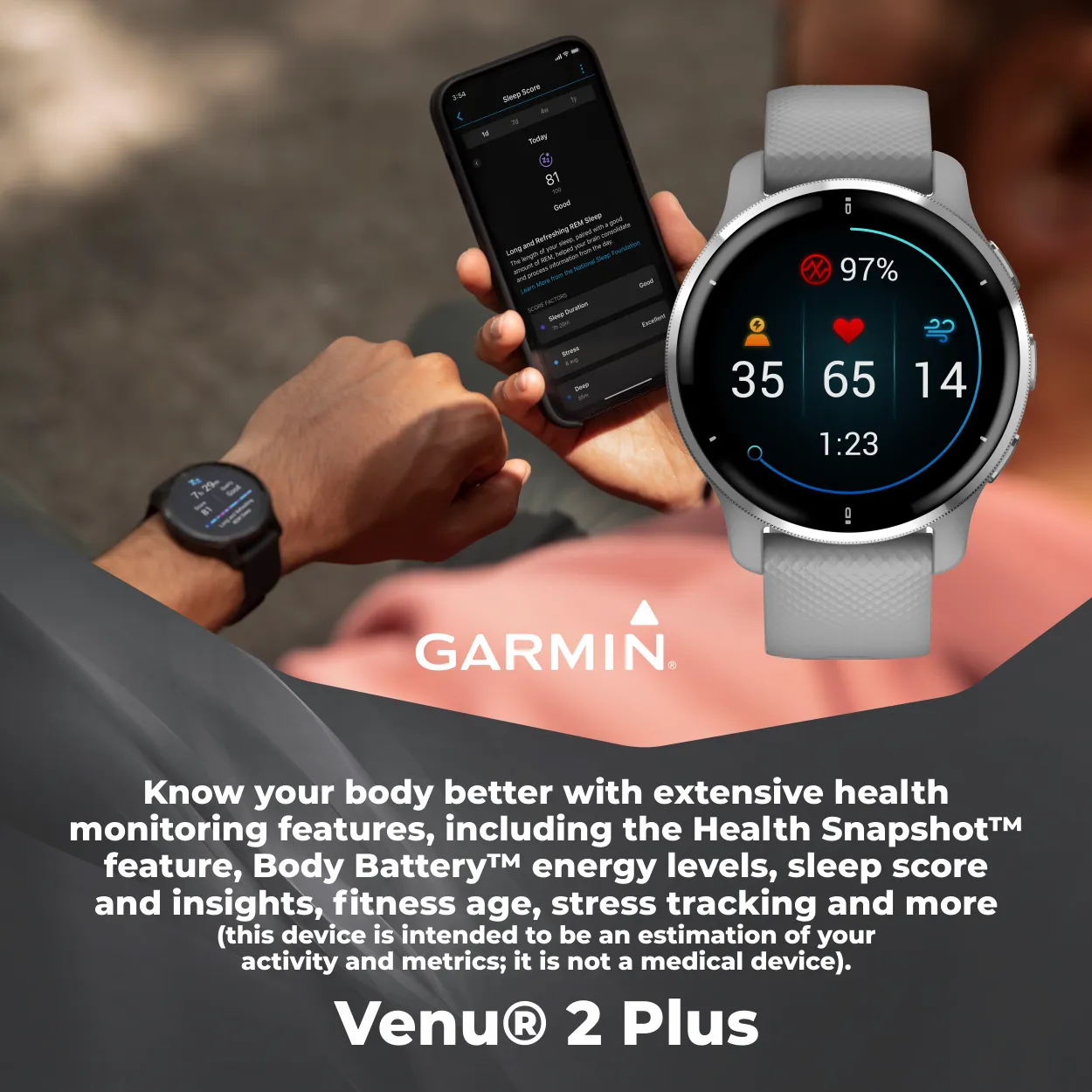 Garmin Venu 2 Plus GPS Multisport Smartwatch (010-02496-00)