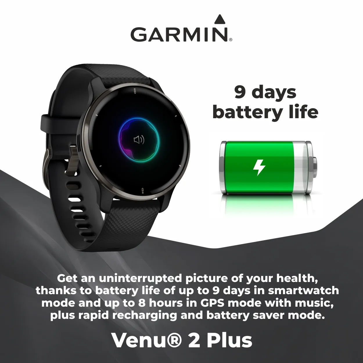 Garmin Venu 2 Plus GPS Multisport Smartwatch (010-02496-00)