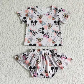 girls cartoon tops bummies set GBO0046