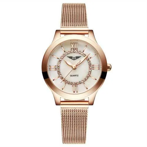 GUANQIN Luxury Brand Ladies Wristwatch Synthetic Sapphire Glass Fashion Women Dress Watch GS19042