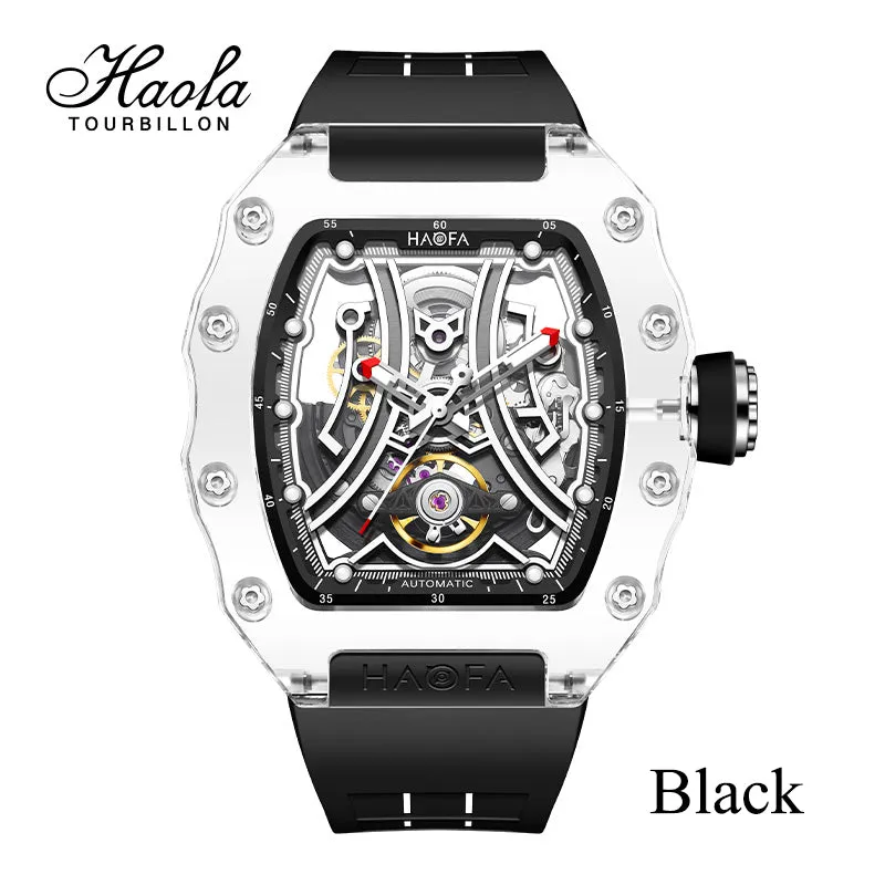 Haofa 2325 Racing Track Dial Transparent K9 Crystal Case Super Luminous Watch