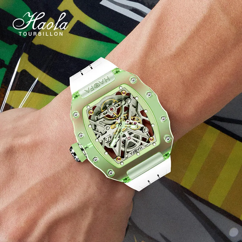 HAOFA Colorful Crystal Case Automatic Watch 72H Power Model 2203