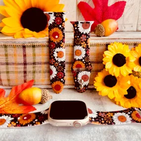 Harvest Sunflowers Print Silicone Band For Apple Watch