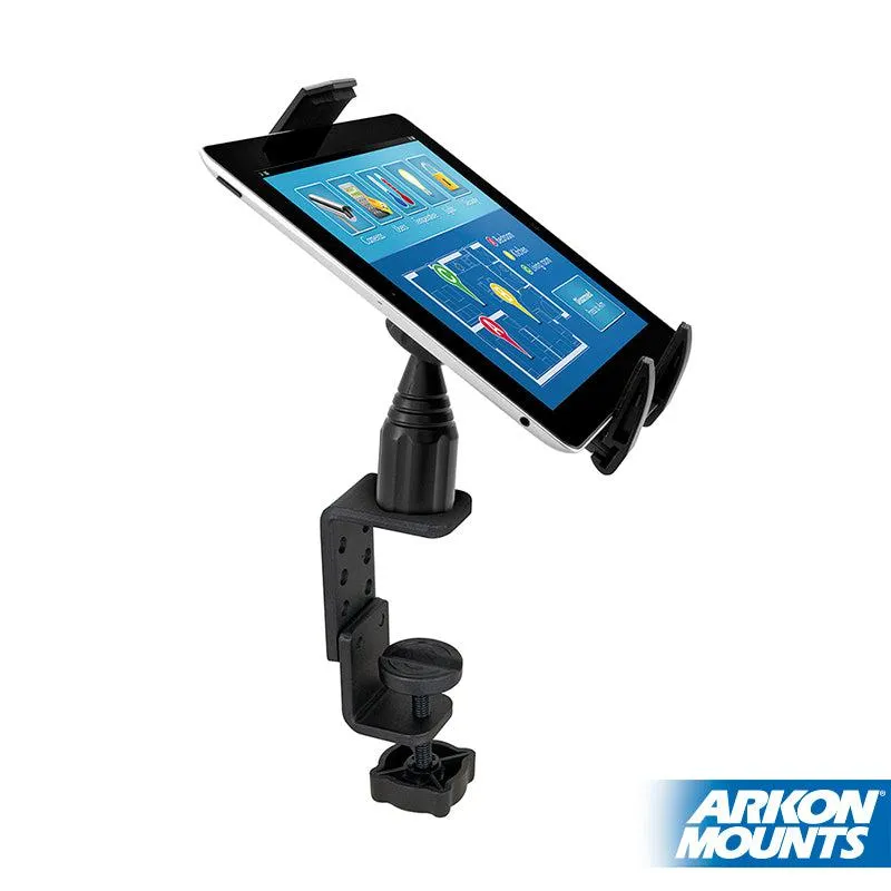 Heavy-Duty Table or Desk Tablet Clamp Mount with 4" Arm for iPad, Note, and more