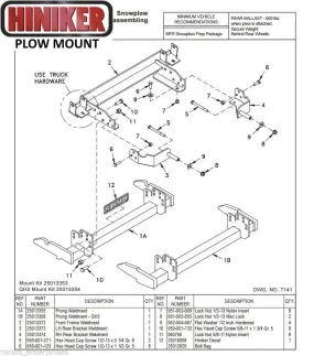 Hiniker Snowplow Mount - Quick Hitch 1 (QH1), 2015-2019 Chevy/GMC K2500/3500, 25013353