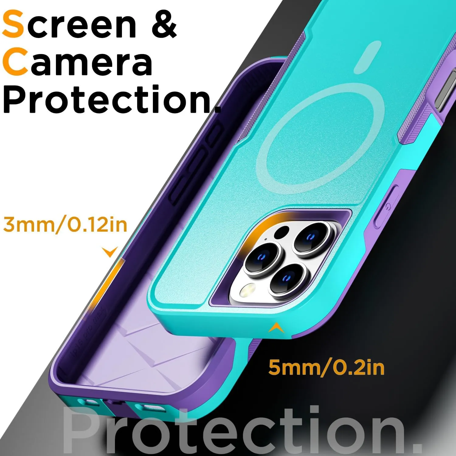 iPhone 16 Pro Case(6.3") Magnetic Heavy Duty Drop Protection Full Body Proof Military Protective