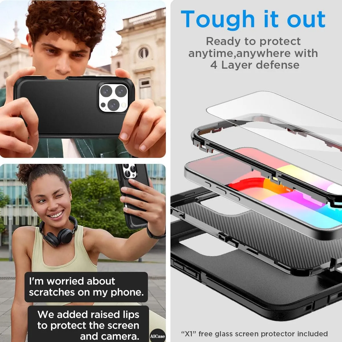 iPhone 16 Pro Case(6.3") Magnetic Heavy Duty Drop Protection Full Body Proof Military Protective